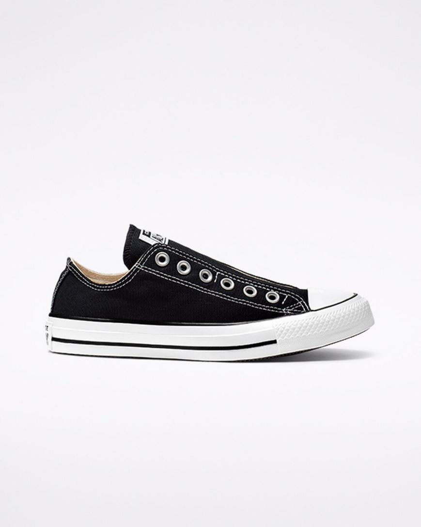 Pantofi Slip On Barbati Converse Chuck Taylor All Star Negrii Albi Negrii | RO QUZN0591